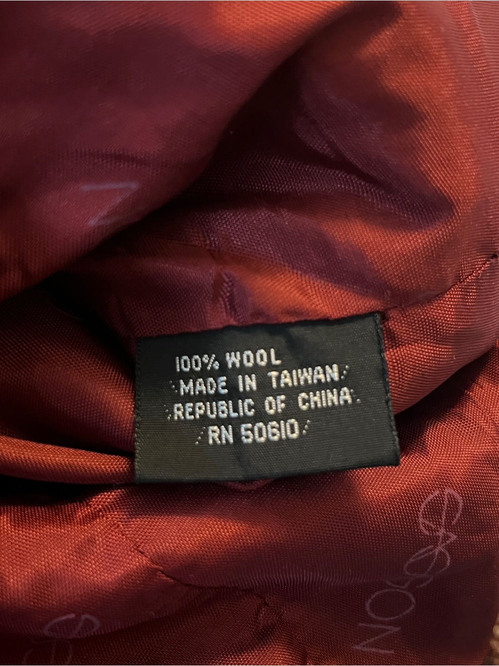SASSON 100% Wool Mandarin Collar Cropped Stripe Jacket Burgundy Maroon | US M - Picture 9 of 11